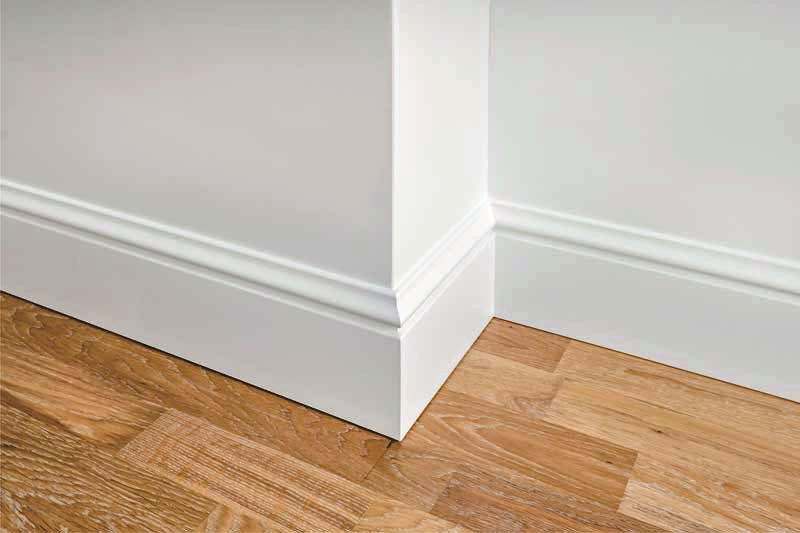 New baseboard trim installed
