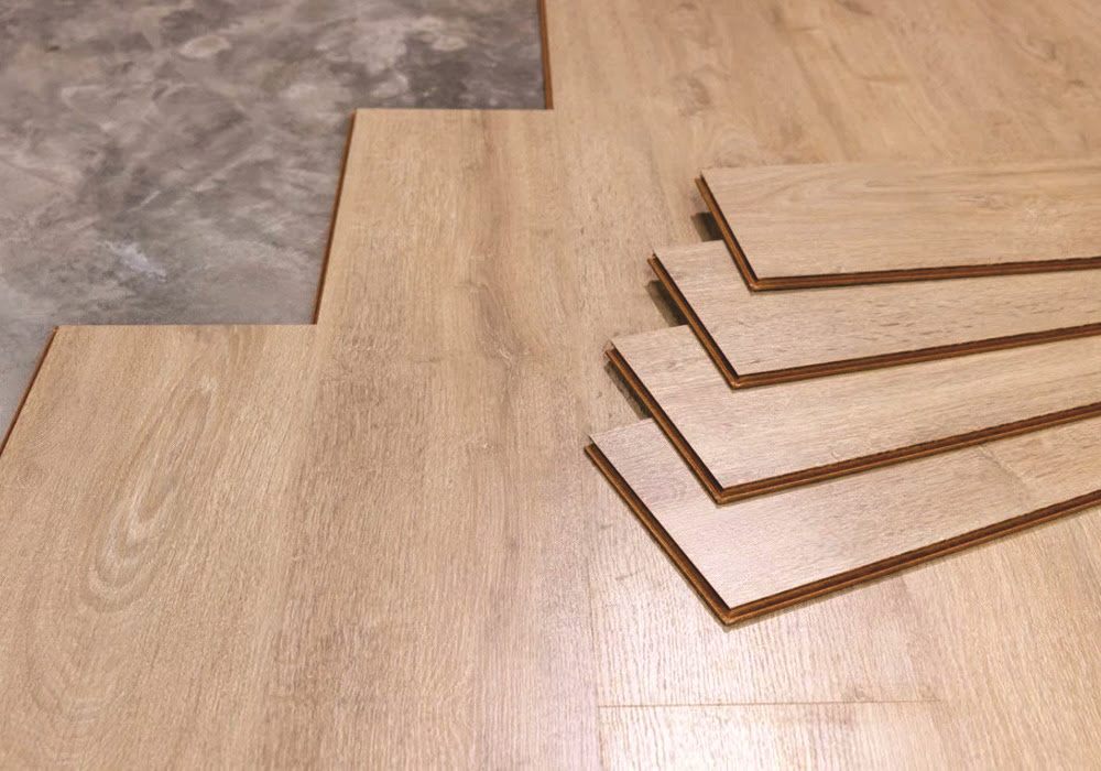 Installed laminate flooring